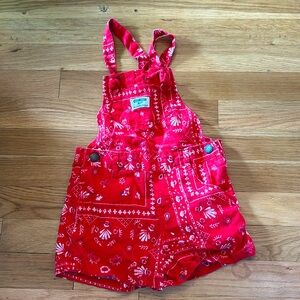 SOLD Oshkosh shortalls red bandana print nearly new!